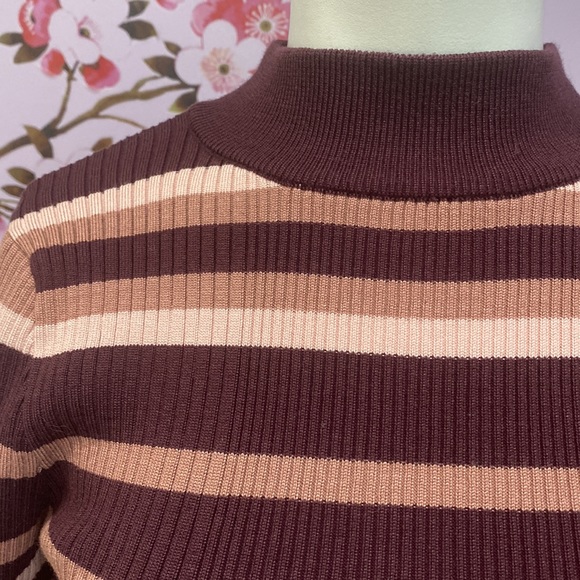 NWT Closet Space Turtleneck Colorful Striped Stretchy Sweater Girls Size Large ! - Picture 2 of 10